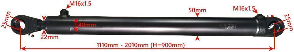 CIENKI SIŁOWNIK hydrauliczny cylinder CJ2F 40x22 skok 900 mm [1029]