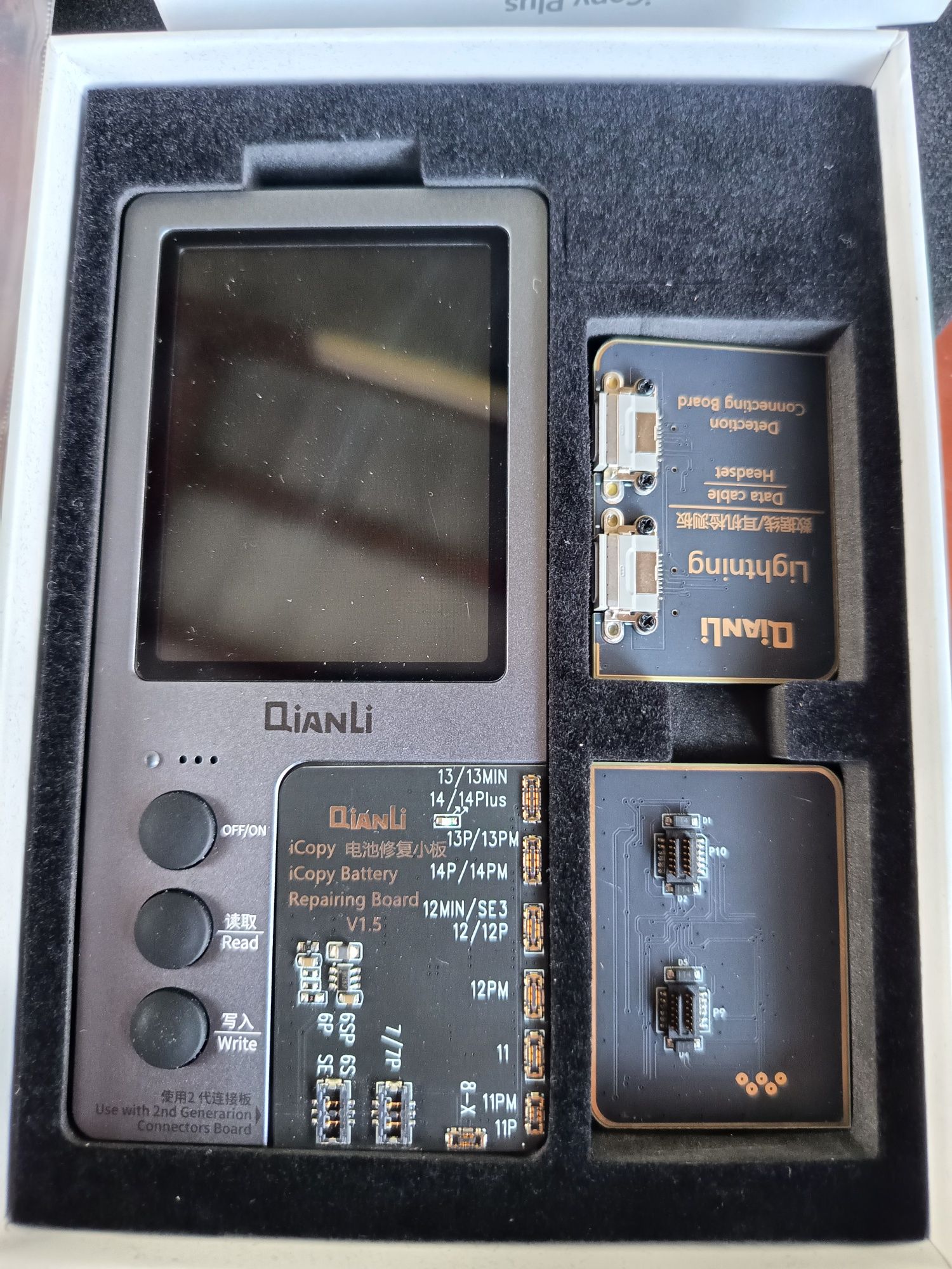 Programator QianLi iCopy Plus 2 + moduły LCD i baterii – nowy zestaw