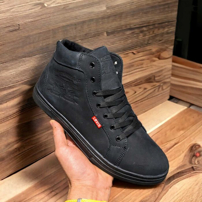 Чоловічі зимові черевики натуральна шкіра Мужские зимние ботинки Levis