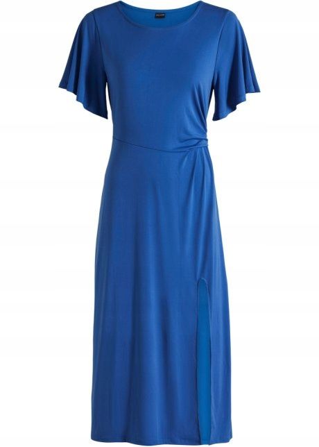B.P.C niebieska sukienka midi z marszczeniem r.48/50
