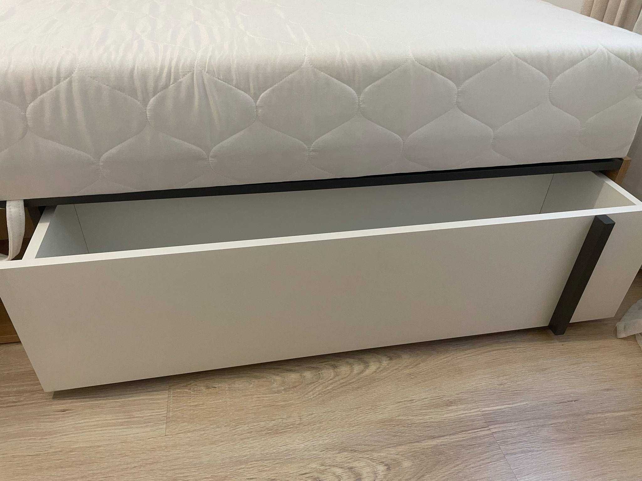 Łóżko z materacem i pojemnikiem 90 cm lewe IMOLA