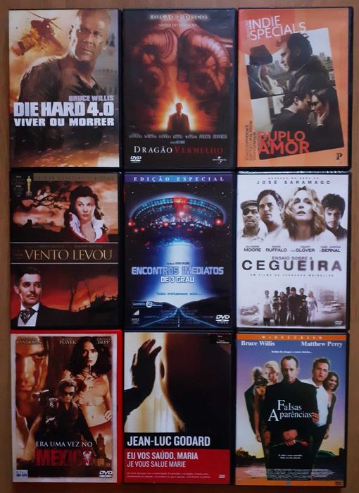 72 DVDs - Vários Géneros Cinematográficos - Raros - Muito Bom Estado