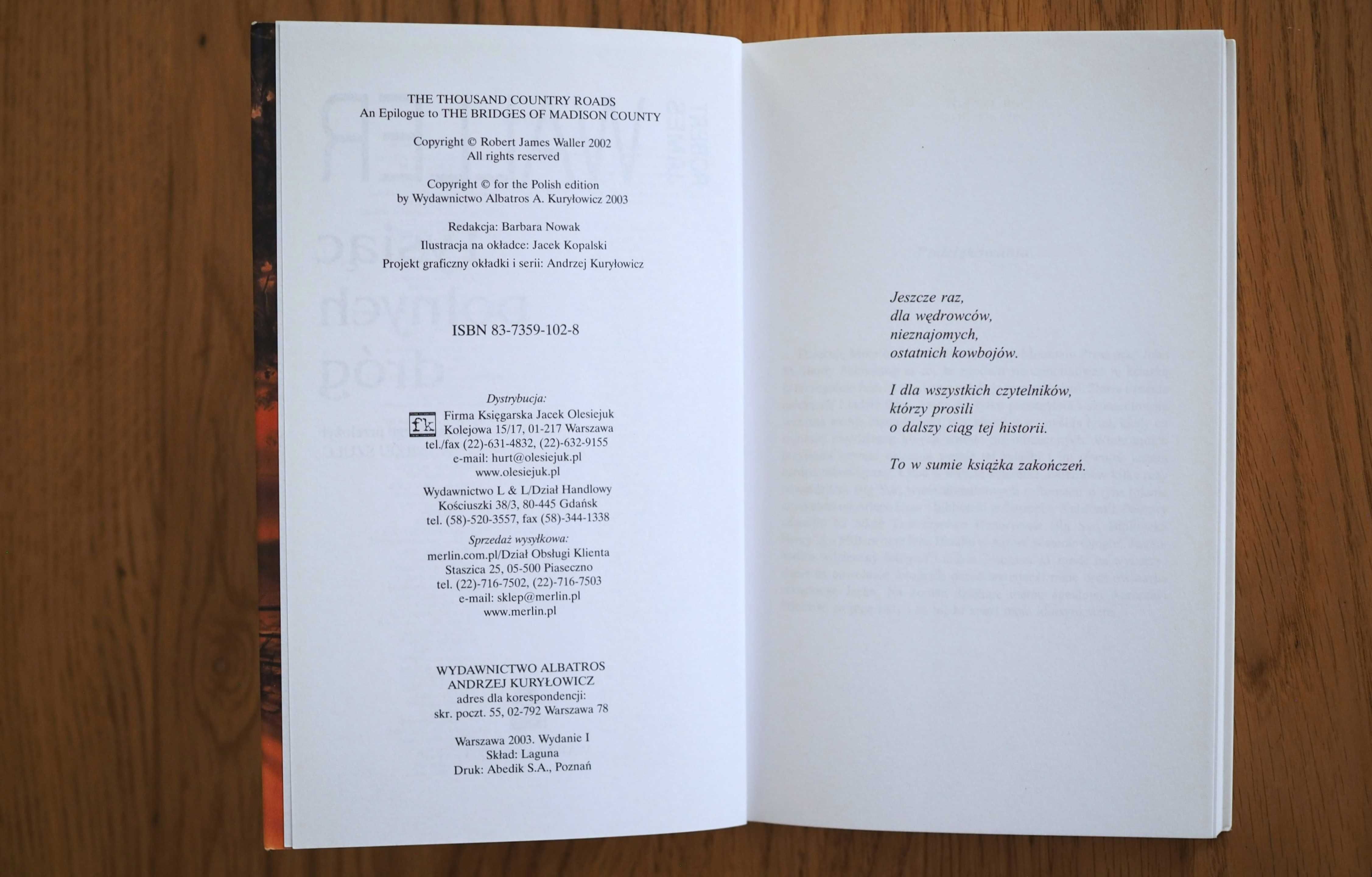 Tysiąc polnych dróg, Robert James Waller