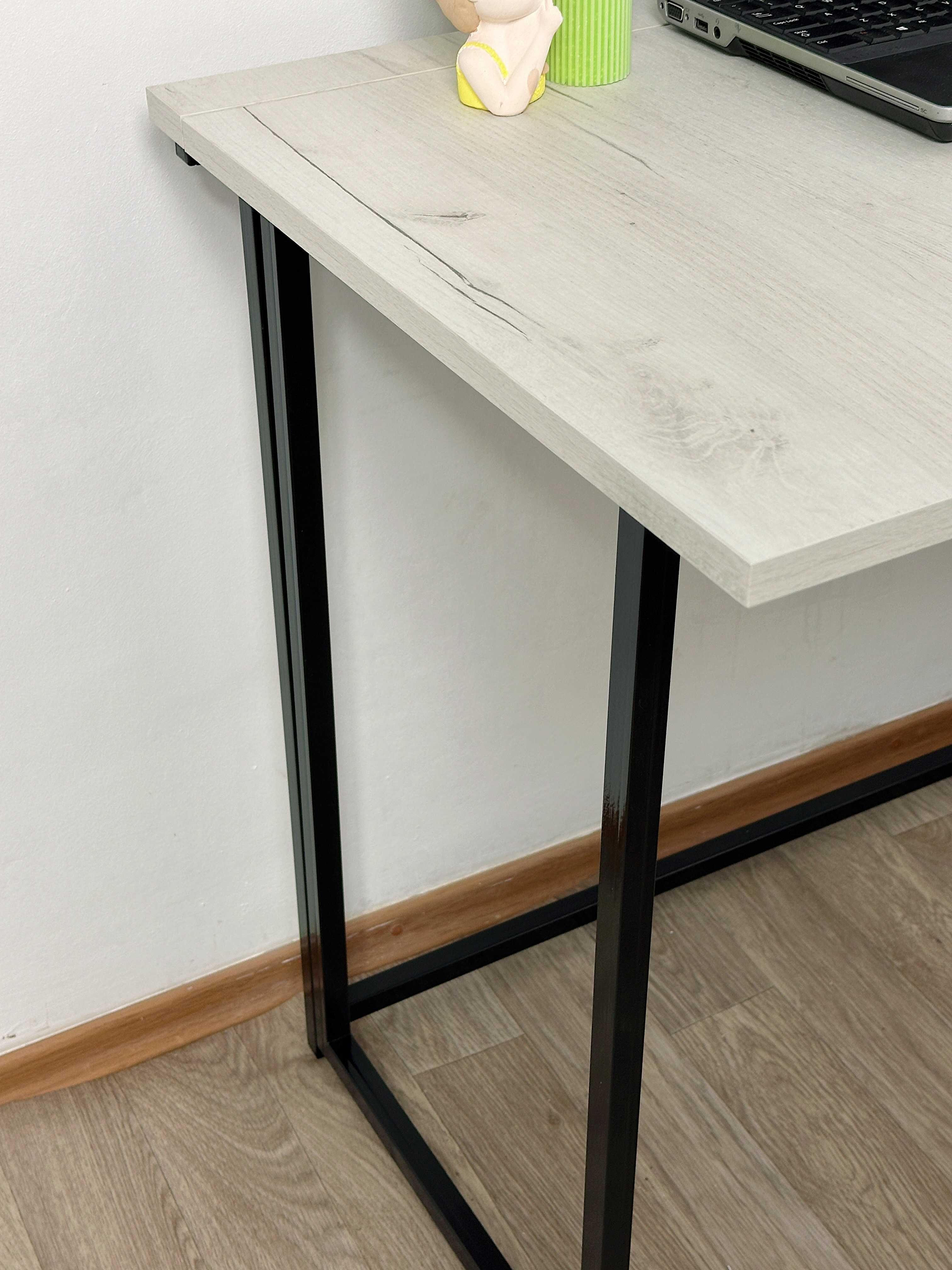 Білий письмовий стіл, письмовий стлі в стилі лофт, стіл для ноутбука