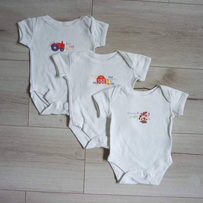 3pack body farma białe Marks&Spencer 1msc 56