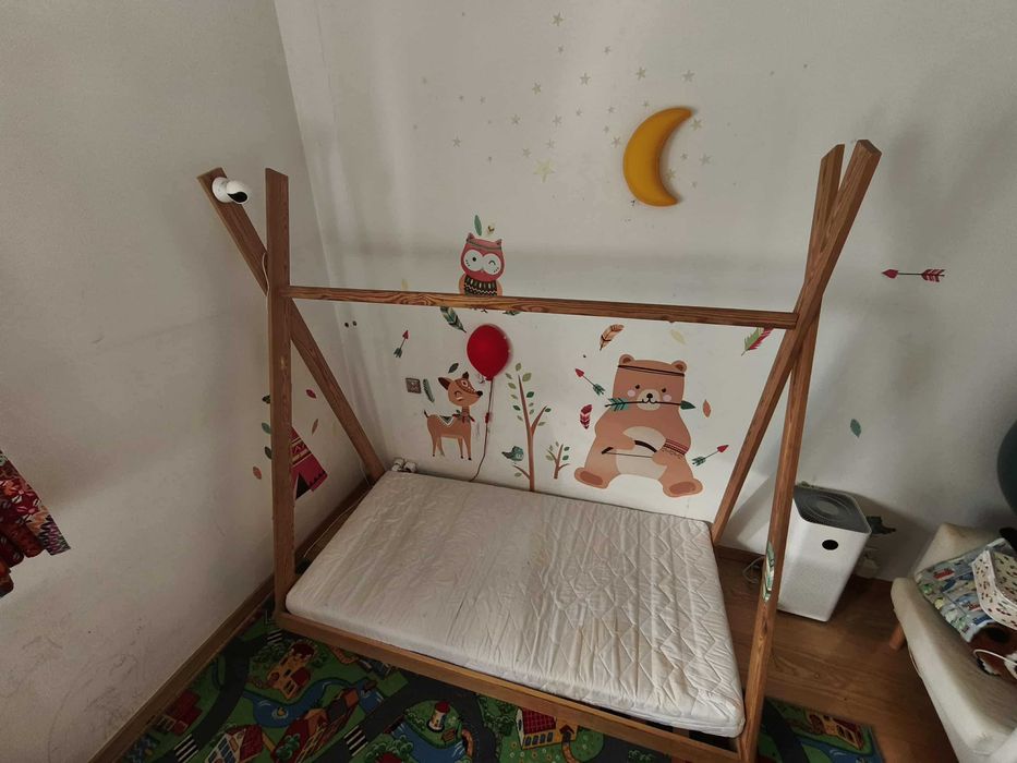 Tipi Drewniane Łóżko Dziecięce Domek FILO – 180x90 - WWA Zacisze