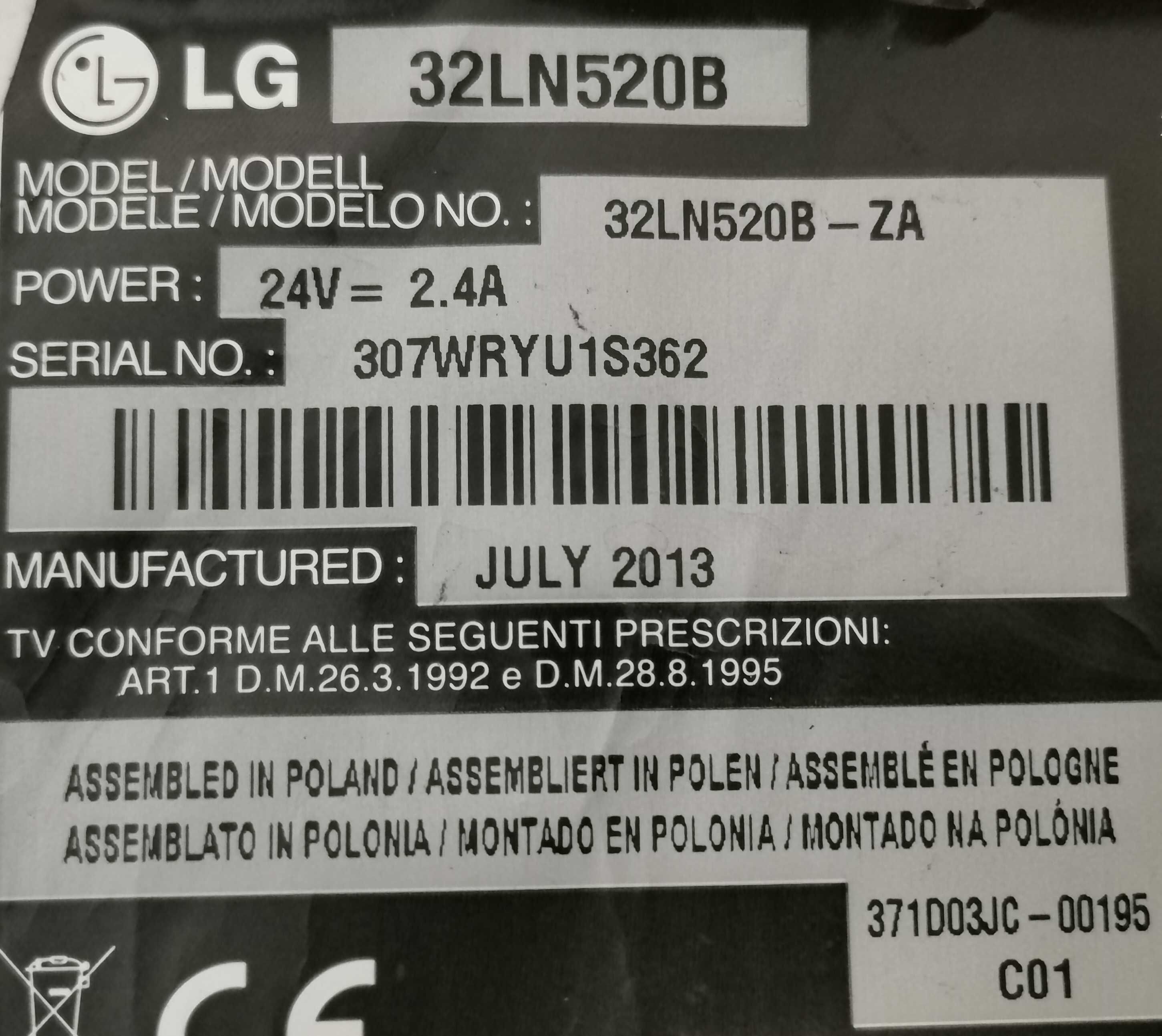 Mainboard LG 32LN520 B  EAX 6 5 1 4 2 4 0 2