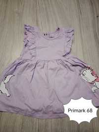 Fioletowa sukienka kotek Marie Primark rozmiar 68