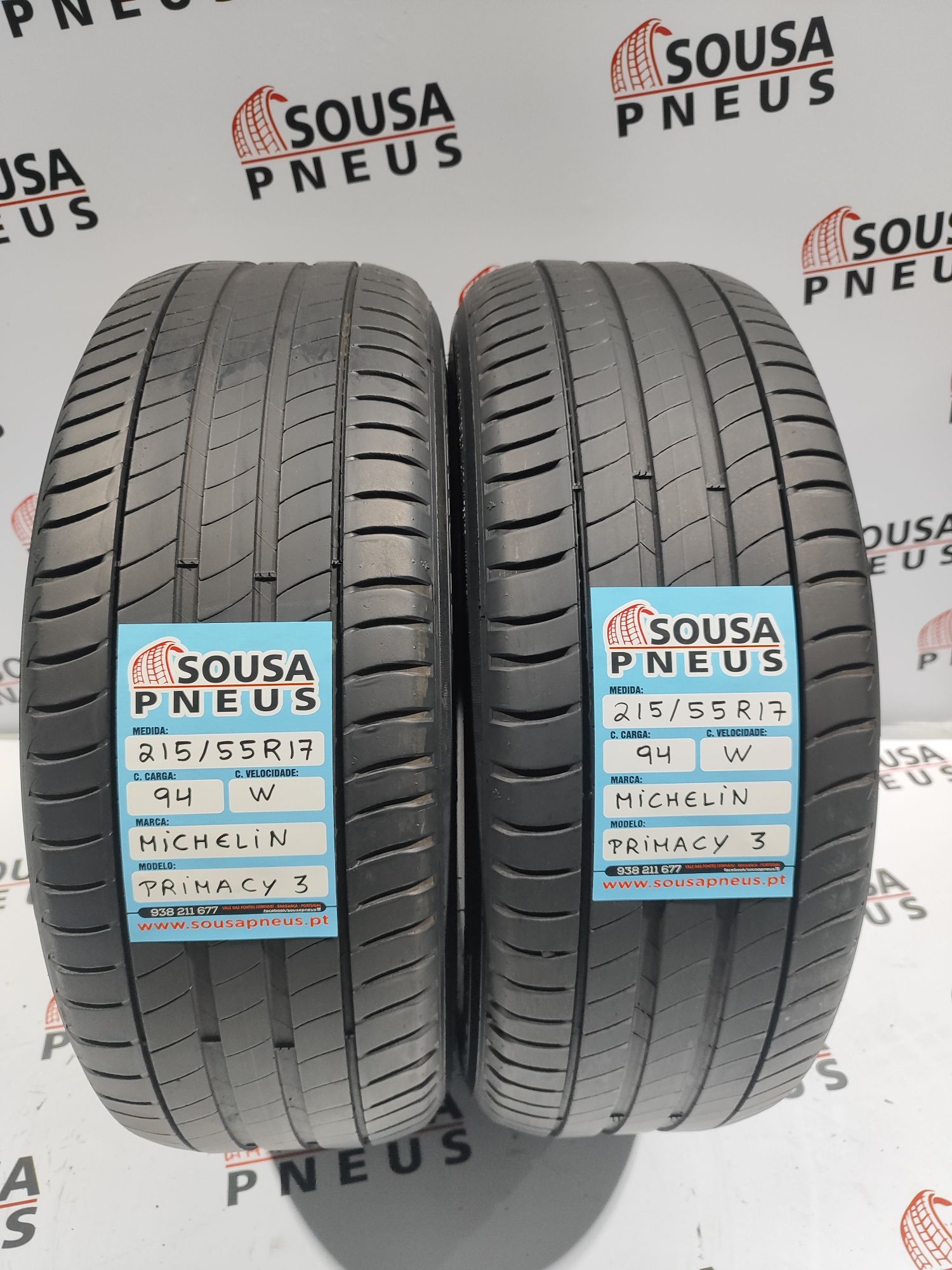 110 Euros 2 pneus semi novos 215-55R17 Michelin - Oferta dos Portes