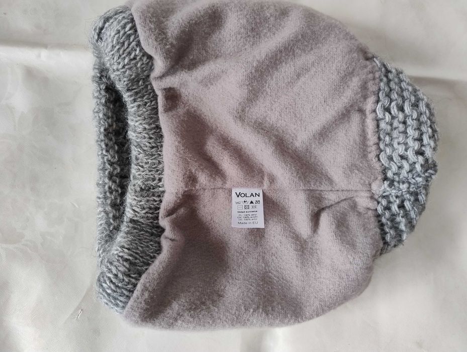 SUPER CENA Czapka beżowa sztuczne futerko, szara żółta kolorowa -super