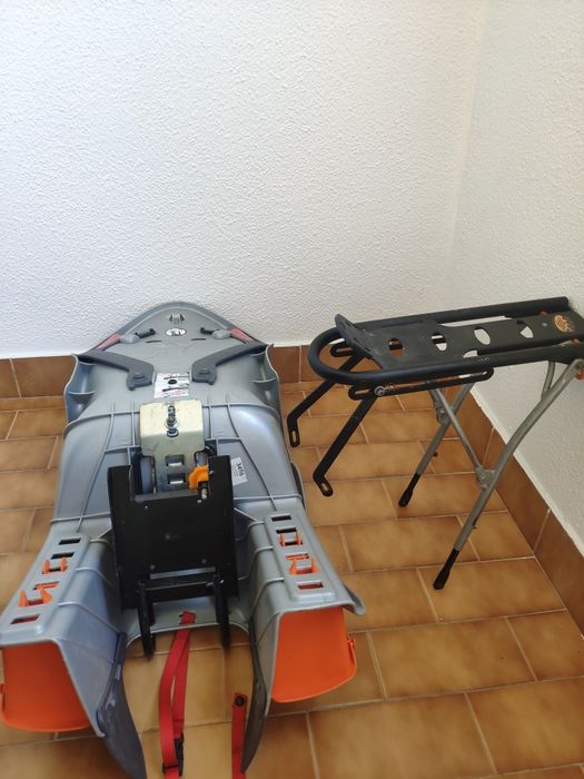 Cadeira Bicicleta porta - Crianças b'Twin cinza claro