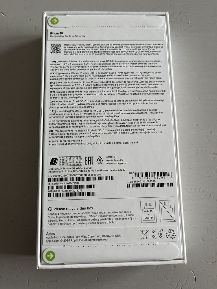 Iphone 16 256gb bialy nowy zaplombowany