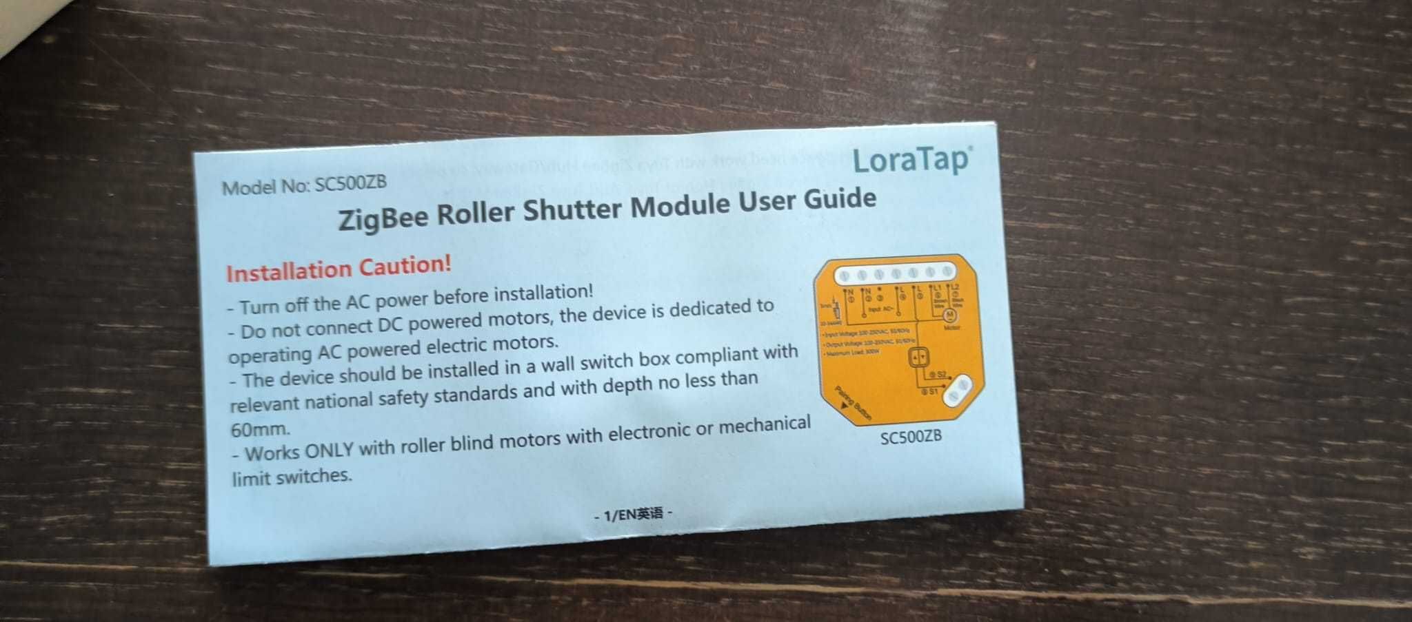 LoraTap Zigbee Gateway e Módulos para Persianas/Estores motorizadas
