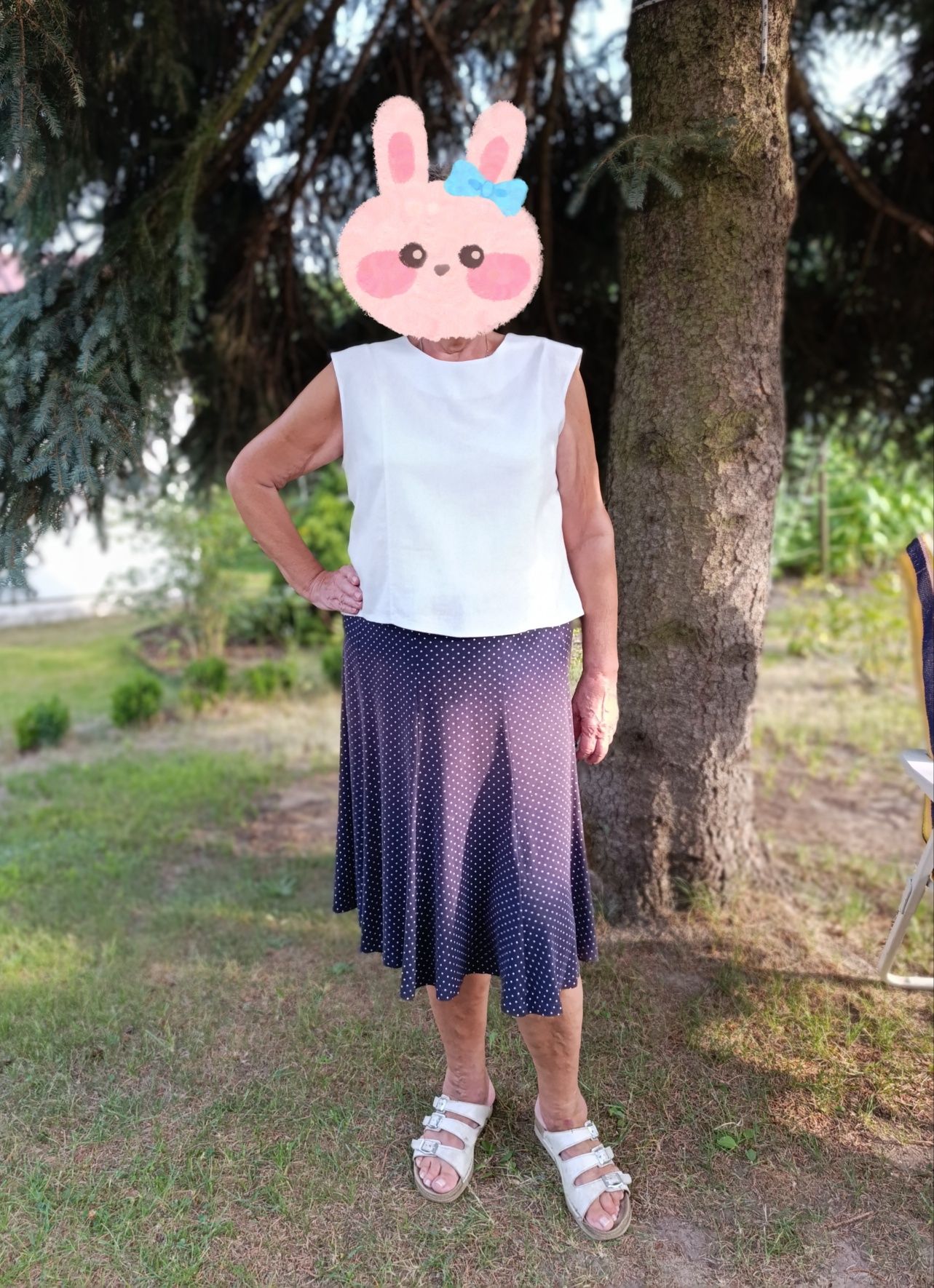 Bluzka damska 50 Len biała stan idealny