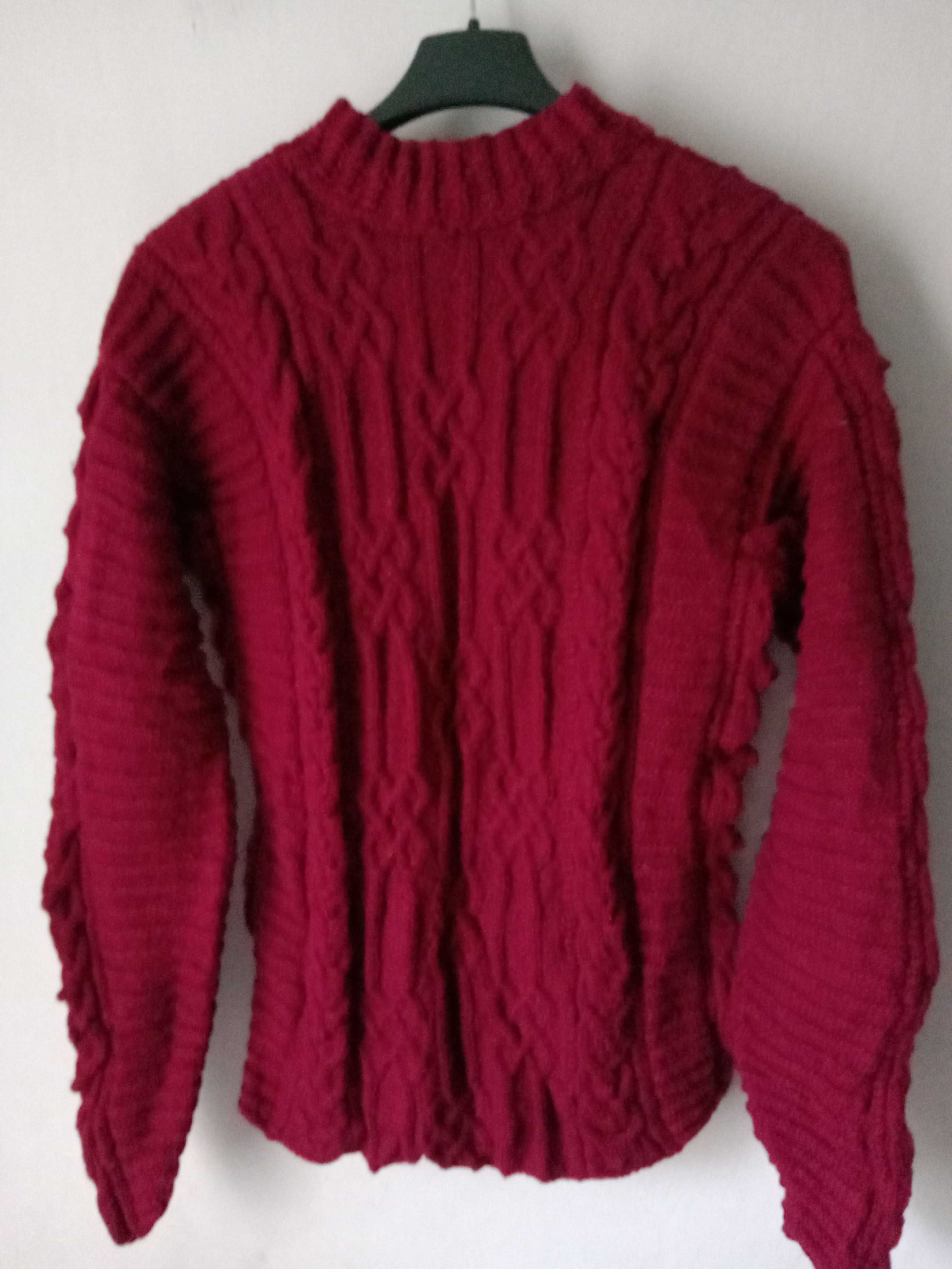 Sweter robiony 40 gruby