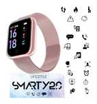 Smartwatch SMARTY 2.0 Sportowy Pilot Selfie Stal Nierdzewna Różowy
