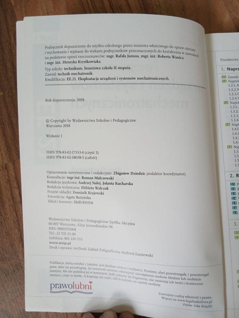 Podręcznik technik mechatronik Eksploatacja i programowanie urządzeń