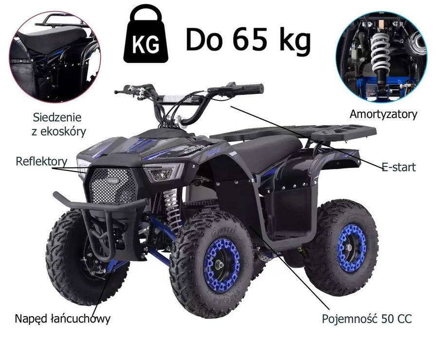 Quad Spalinowy HighPer ATV13 Sirius Lux 49CC  E-start LED Wersja 2025