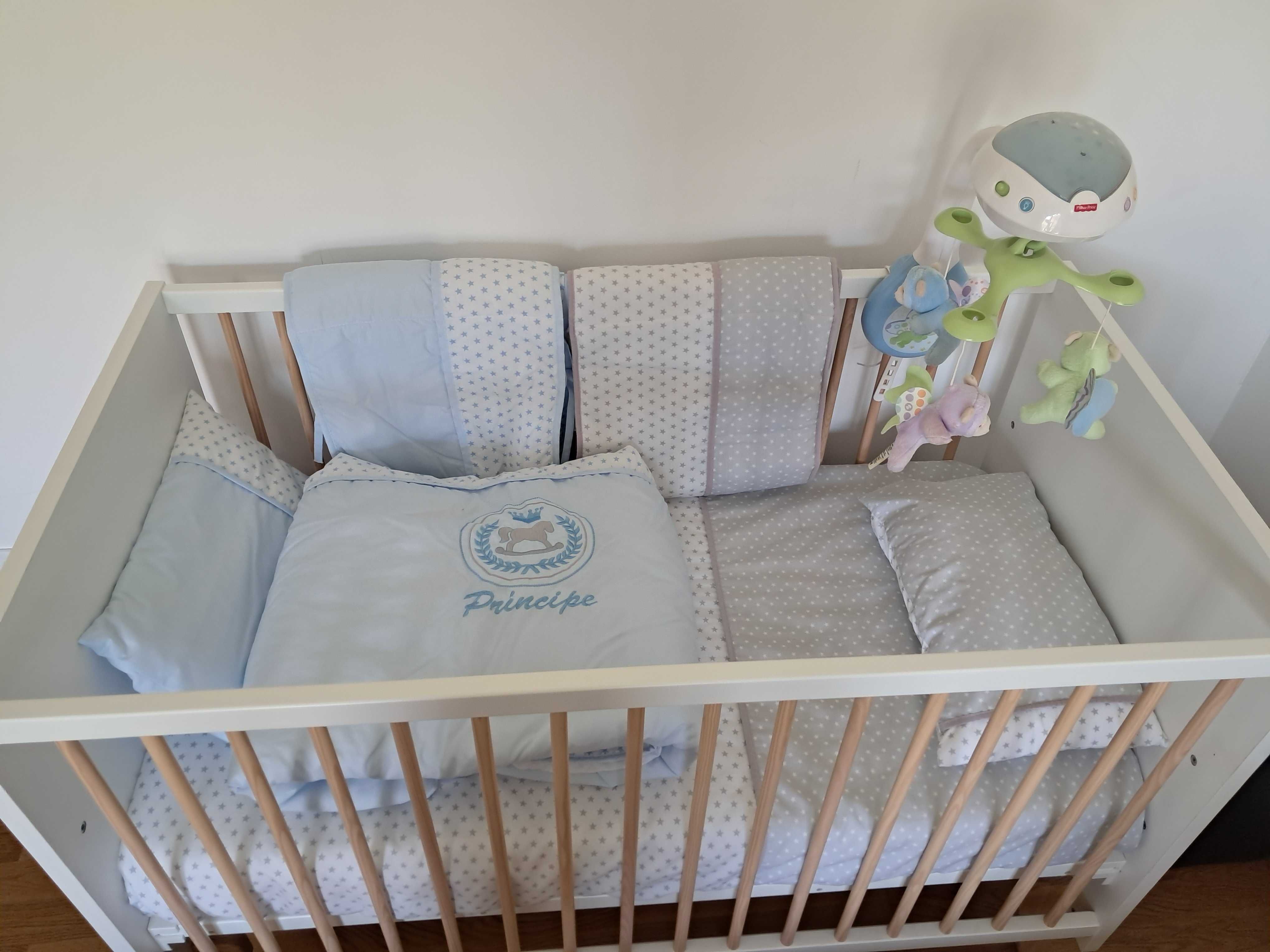 Berço Zippy (120x60cm), 3 em 1/Colchão Ortopédico/Kit Co-Sleeping