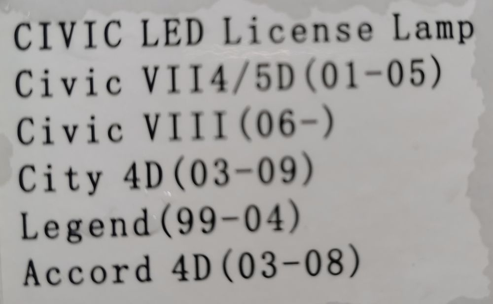 Luz de matricula led para Honda