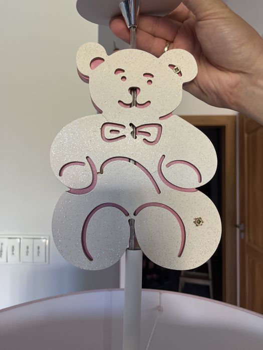 Lampa wisząca dziewczynka miś różowa Nowodvorski