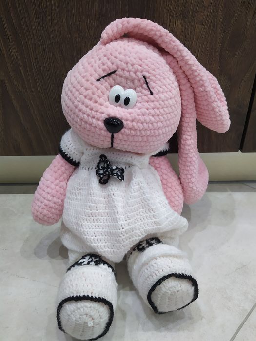 Ręcznie robiona maskotka, miś, szydełkowa robota, handmade