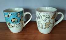 Kubek porcelanowy Smukee 300 ml - koty, psy - zestaw 2 sztuk