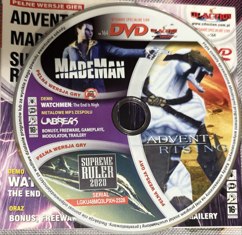 Gry CD-Action DVD nr 164: Advent Rising, Made Man, Supreme Ruler 2020