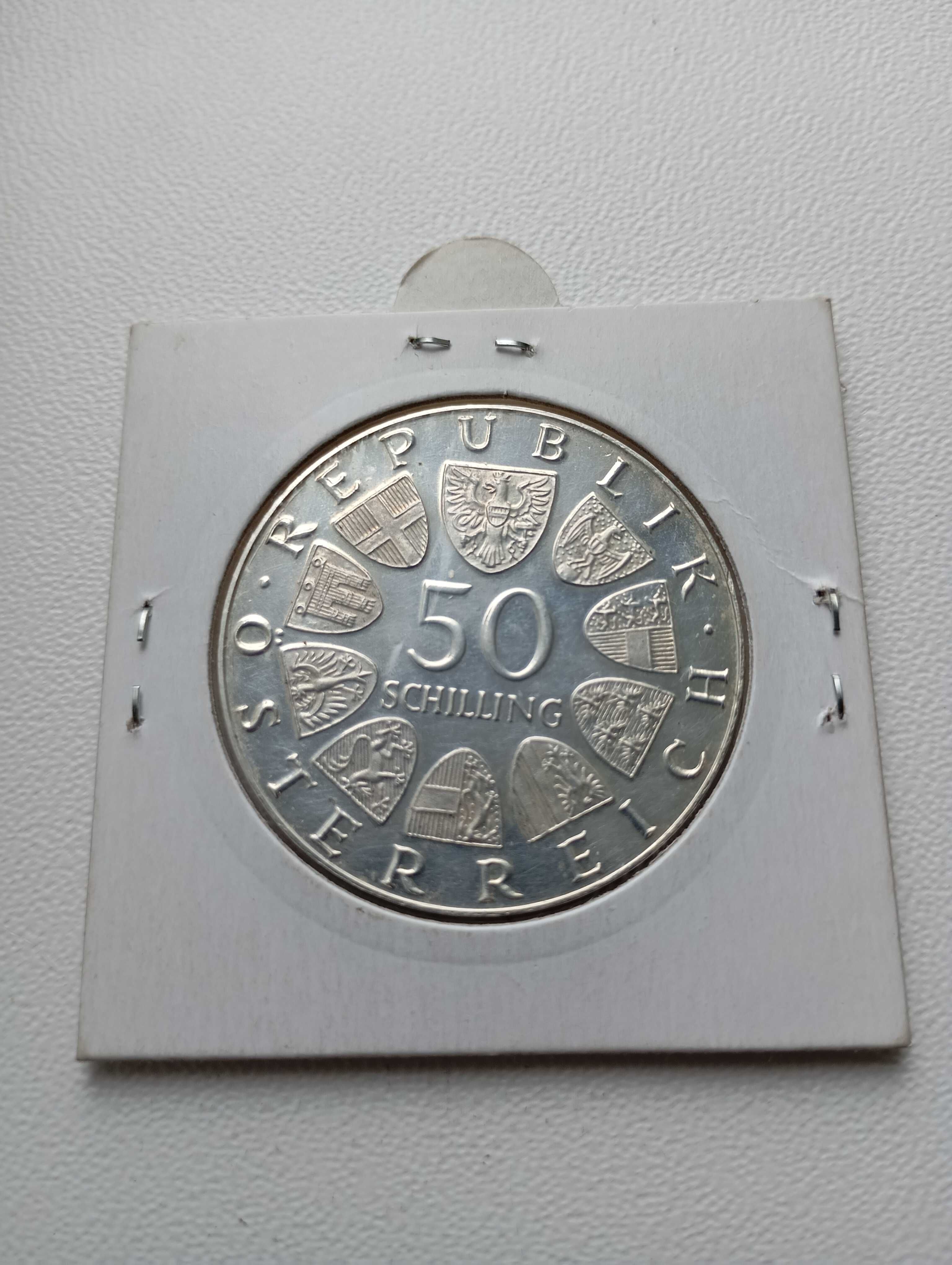 Австрия 50 шиллингов 1973 серебро 900-20г.