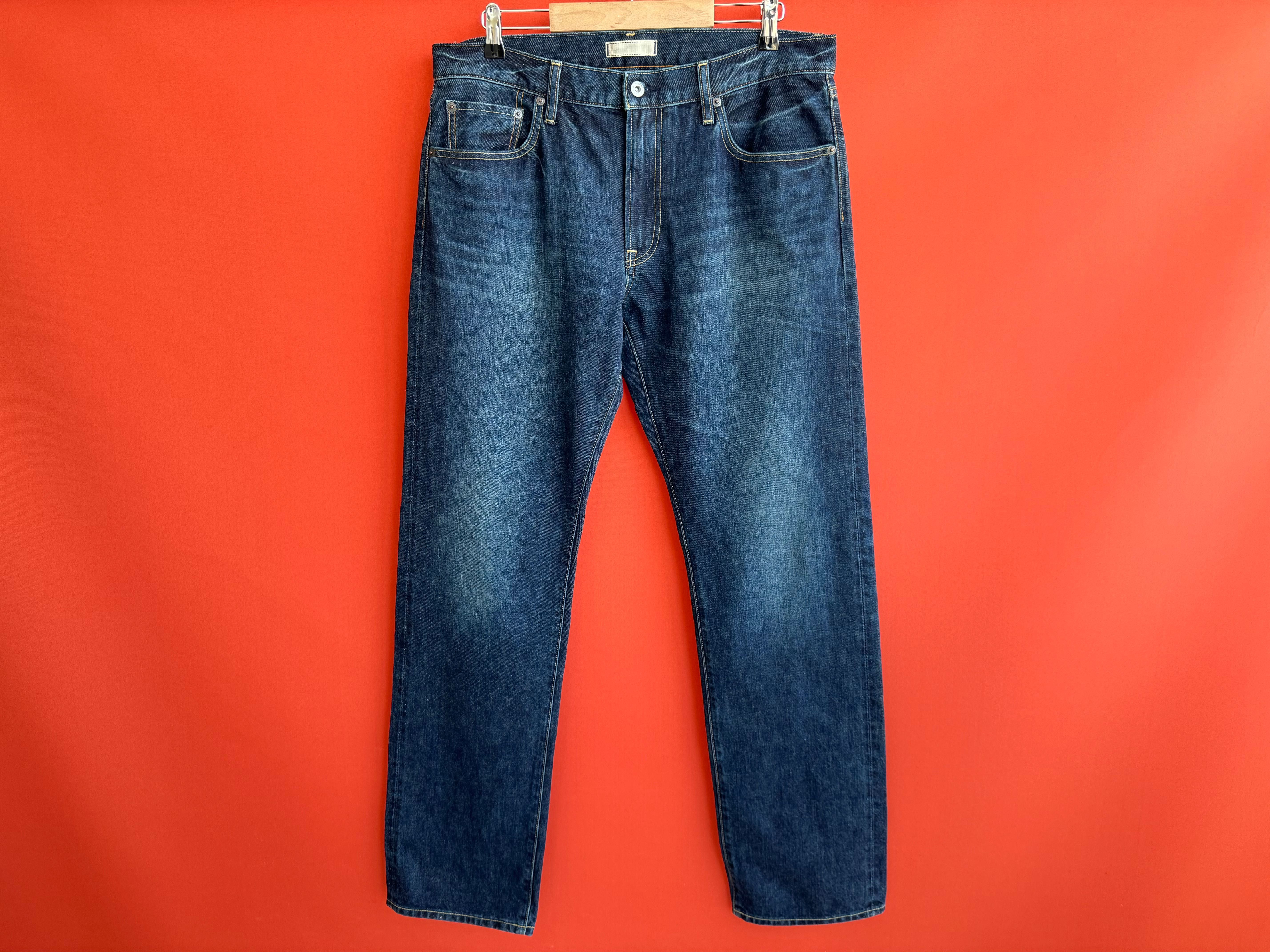 Uniqlo Selvage оригинал мужские джинсы штаны размер 34 Б У