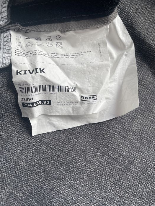 Ikea kivik pokrycie szezlongq ciemnoszary