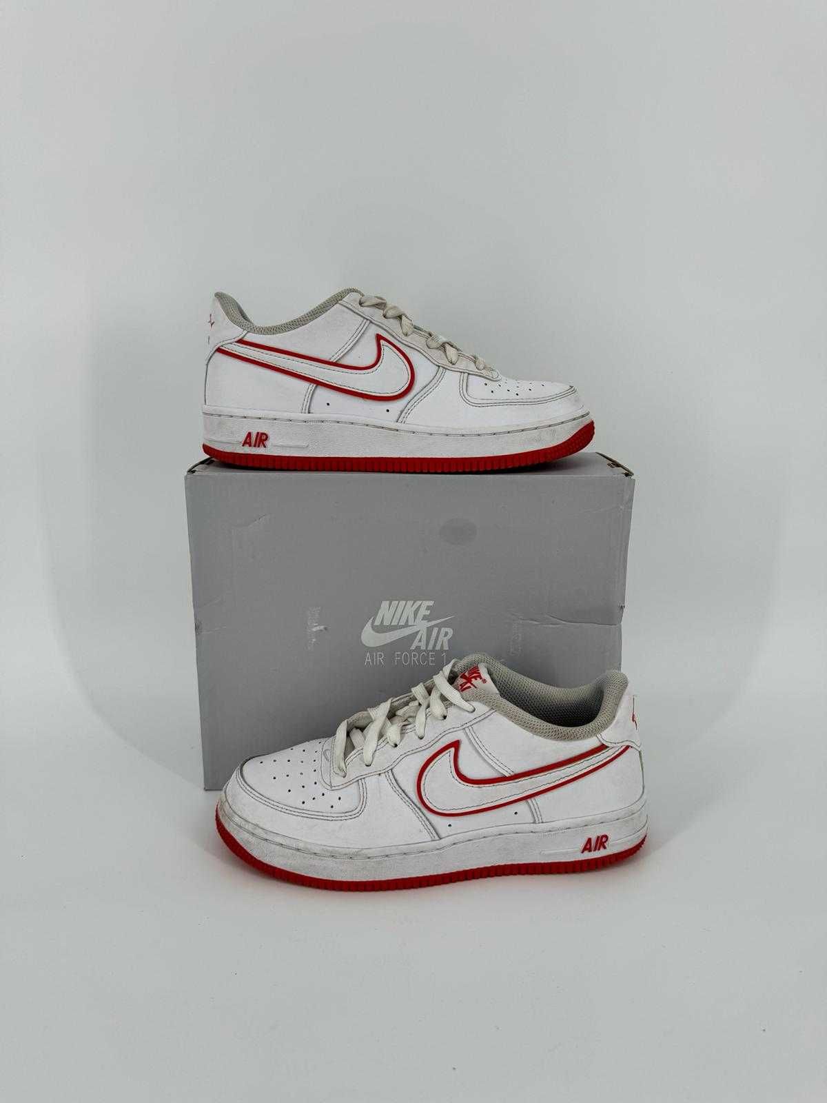 Nike air force 1 białe czerwone sneakersy damskie niskie sportowe buty