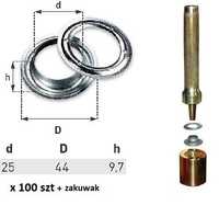 Oczka 100 szt do plandeki fi25 + zakuwak