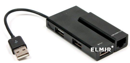 Viewcon VE450, USB-хаб USB2.0 to Ethernet 100Mb, 3 port