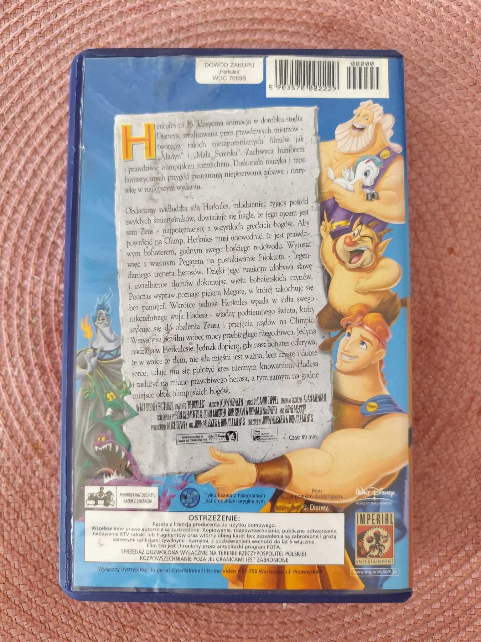 Bajka Disney VHS - Hercules - Oryginalna