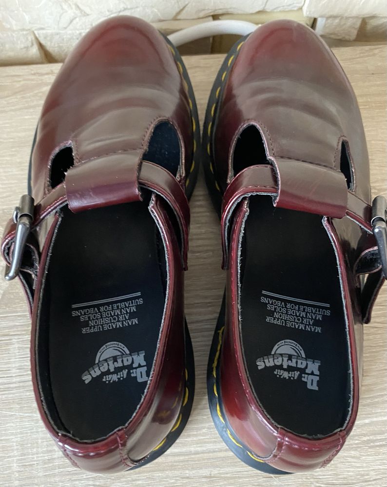 Półbuty wsuwane Dr. Martens Vegan Polley Mary Jane red cherry r.37