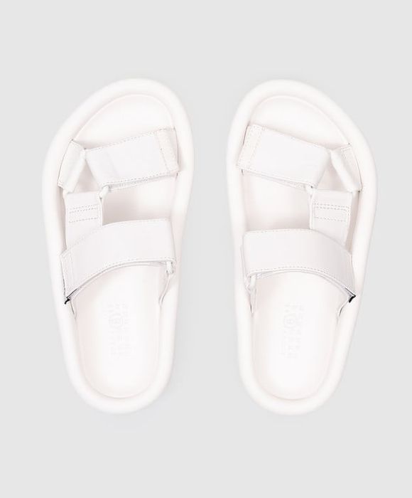 MAISON MARGIELA MM6 Білі шкіряні шльопанці