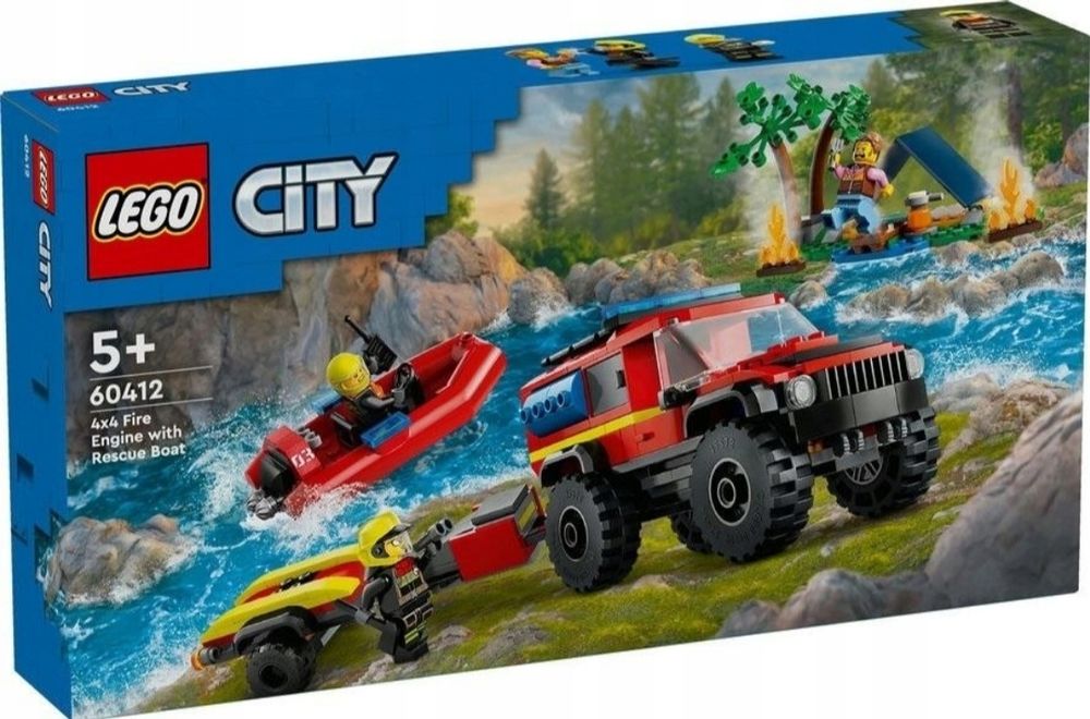 LEGO City Samochód Terenowy Auto SUV Wóz strażacki z łodzią ratunkową