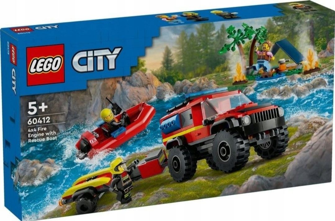 LEGO City Samochód Terenowy Auto SUV Wóz strażacki z łodzią ratunkową