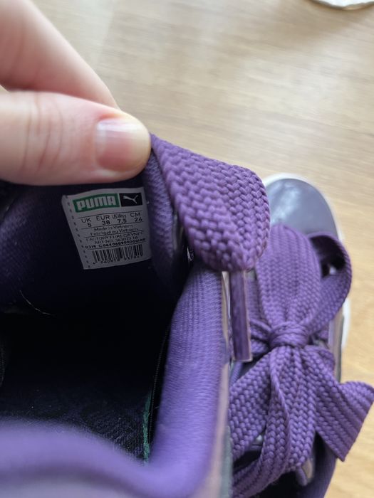 Кросівки Puma basket фіолетові кроси лакові кросівки кеди Puma