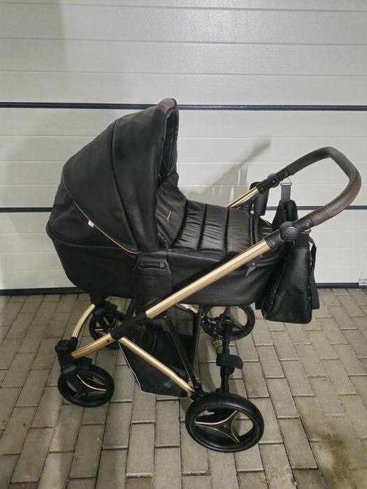 Wózek Bebetto Flavio Pro, 2w1, Czarna ekoskóra