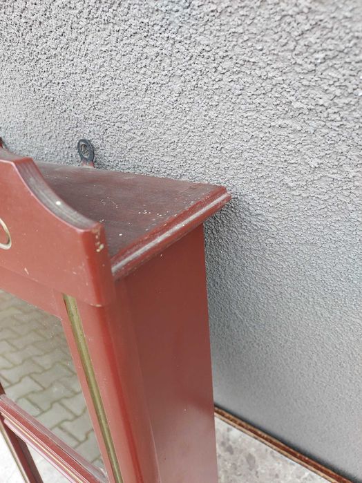 Szafka skrzynia obudowa starego zegara witrynka bordowa E225