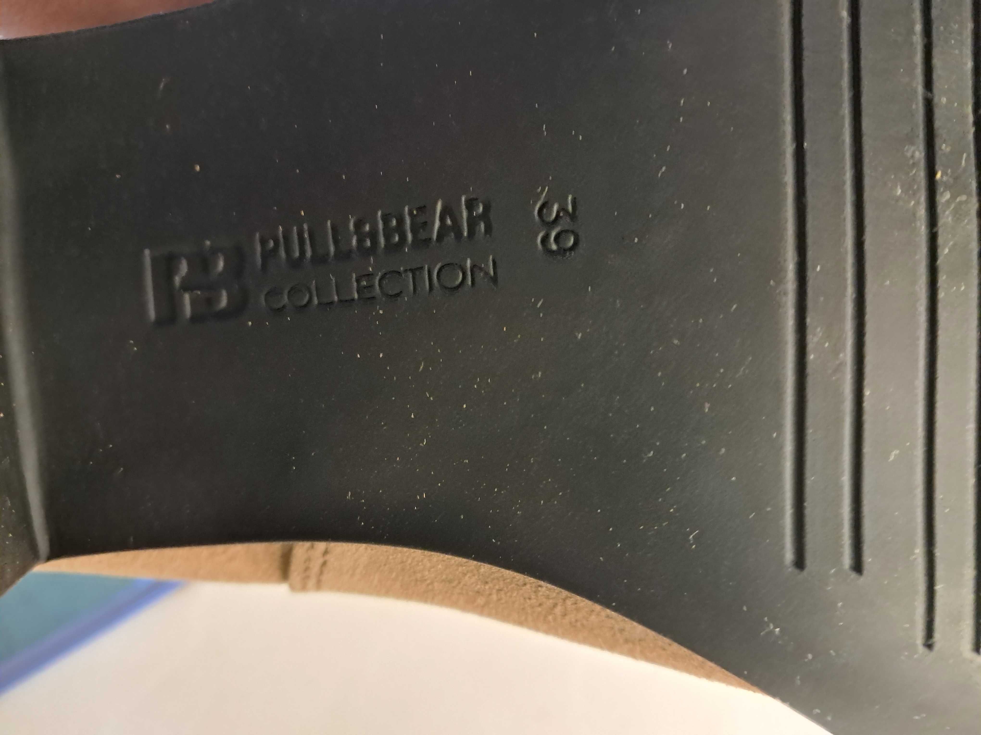 Botins novos Pull and Bear 39 bejes acastanhados