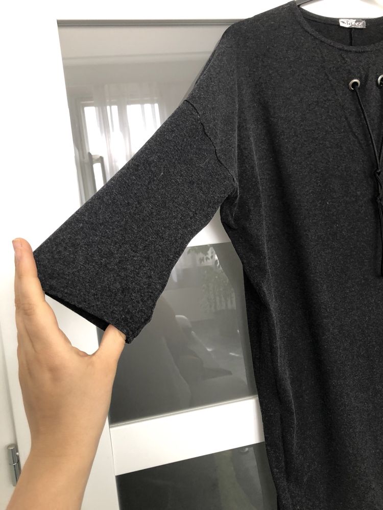 Tunika damska szara bluzka koszulka dluzsza XL