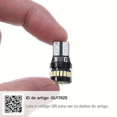 Conjunto de 10 lâmpadas Luz branca Led Canbus T10 24smd 2825 NOVO