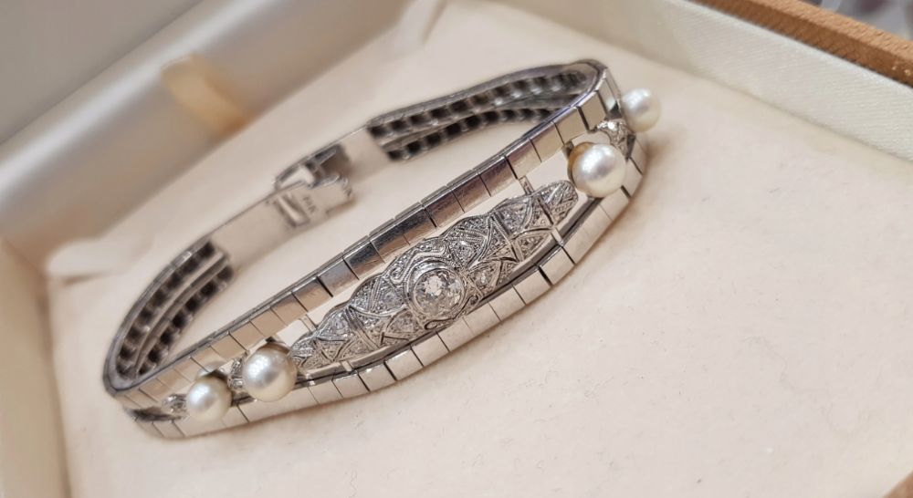Bransoletka Z Brylantami Diamenty Artdeco 1 C