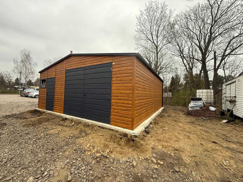 Garaż Blaszany Drewnopodobny 8x7 250 wjazdu hala wiata 10x7 10x8 12x6