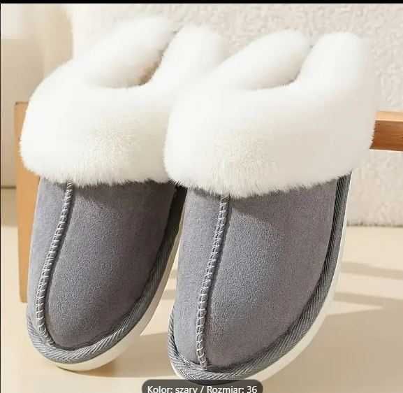 Cieple, przytulne ,pluszowe kapcie R 39 DLG 25,5 CM