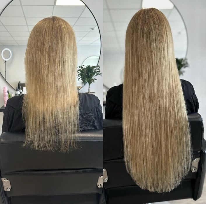 Przedłużanie zageszczanie włosow na keratyne
