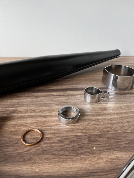 NOWY POLSKI komplet zestaw wydechowy tłumik WSK 125 B1 DWURAMÓWKA